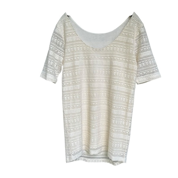 NWT Collective Concepts Maternity Stretch Eyelet Top Off White L - Picture 4 of 8